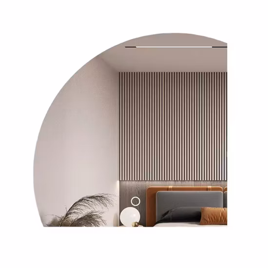 Espejo de media luna para baño inteligente, decorativo, sin marco, con Sensor táctil, montado en la pared, con luz LED y Bluetooth